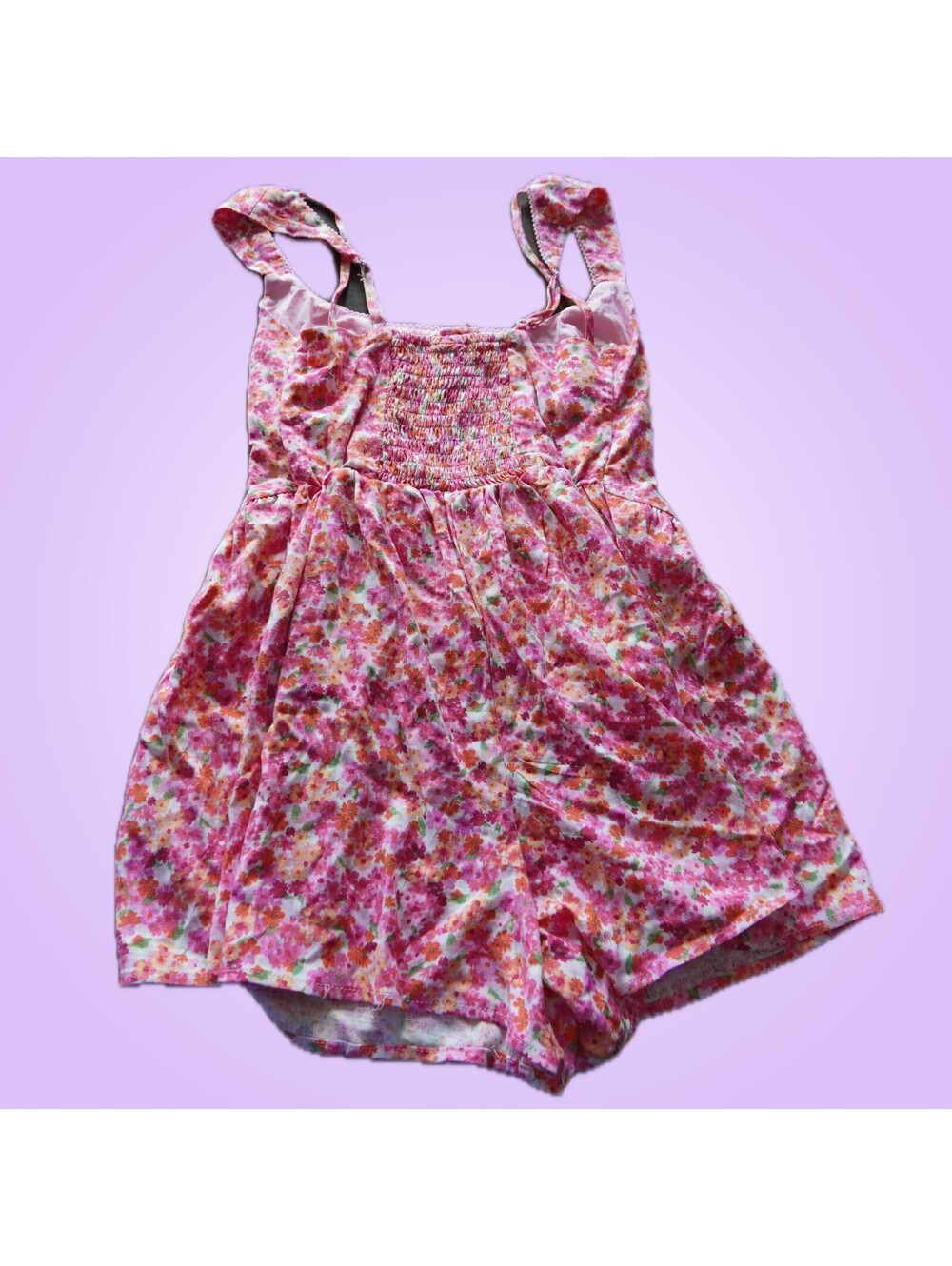 Wild Fable Juniors Pink Floral Smocked Cutout Romper Size XXS